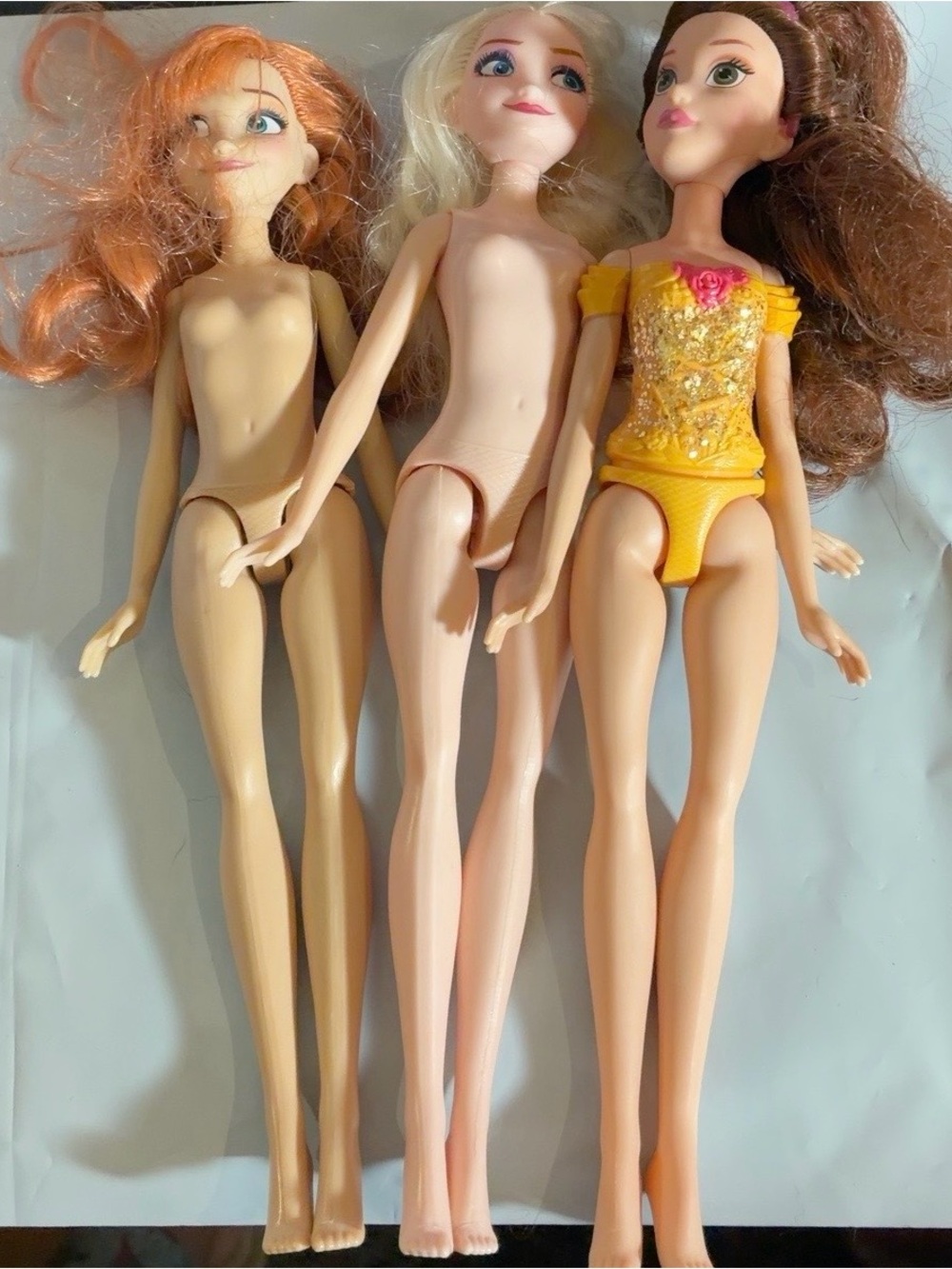 Disney Princess Doll Lot of 3 Elsa Anna Belle TLC